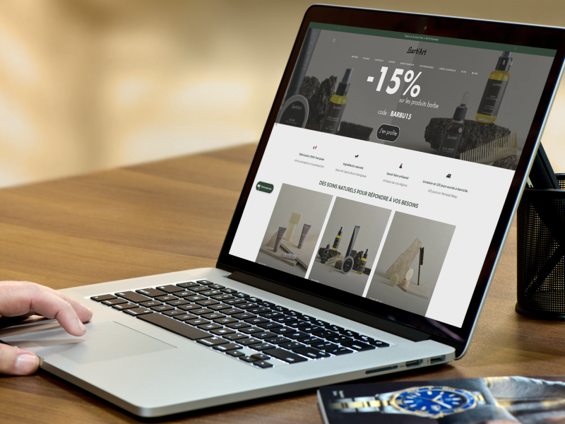 Barb'Art, site web sous Shopify